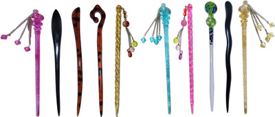 

FANAN Combo of Multi Color Juda Sticks Bun Stick(Multicolor)