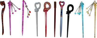 

MAAK Combo of Multi Color Juda Sticks Bun Stick(Multicolor)