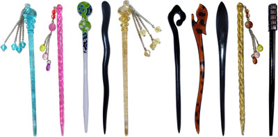 

SHUBHIU Combo of Multi Color Juda Sticks Bun Stick(Multicolor)