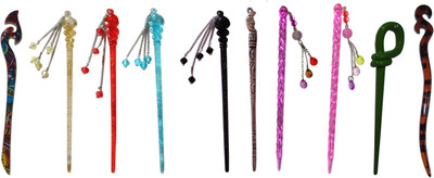 

VOOL Combo of Multi Color Juda Sticks Bun Stick(Multicolor)