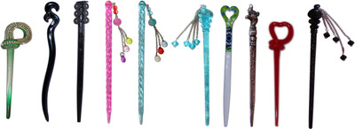 

handkerchief Combo of Multi Color Juda Sticks Bun Stick(Multicolor)