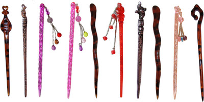 

GUIO Combo of Multi Color Juda Sticks Bun Stick(Multicolor)