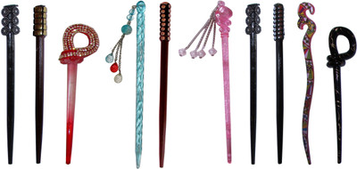 

ZIPPOO Combo of Multi Color Juda Sticks Bun Stick(Multicolor)