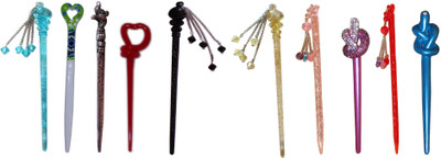 

gagat Combo of Multi Color Juda Sticks Bun Stick(Multicolor)