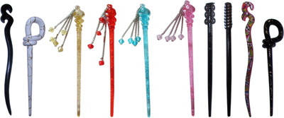 

FANANOO Combo of Multi Color Juda Sticks Bun Stick(Multicolor)