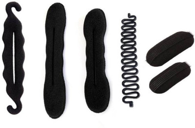 

Prime set of 5 different hair accessories French tool, magic puff small and large , Juda Maker Hair Accessory Set Hair Accessory Set(Black)