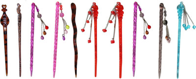 

MOONP Combo of Multi Color Juda Sticks Bun Stick(Multicolor)