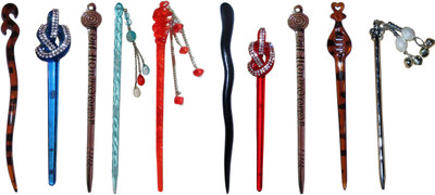 

Shubh Combo of Multi Color Juda Sticks Bun Stick(Multicolor)