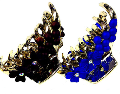 

Proplady Wedding Collection (Pack of 2, L Size) Stylish Rhinestone & Pearl Stud Hair Clip, Butterfly Clutch, Claws Clip for Girls & Women Hair Clip, Hair Claw, Back Pin, Bun Clip, Banana Clip, Hair Pin(Blue, Bronze)