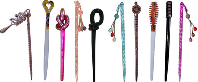 

POOLI Combo of Multi Color Juda Sticks Bun Stick(Multicolor)
