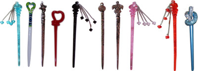 

FANANOO1234 Combo of Multi Color Juda Sticks Bun Stick(Multicolor)