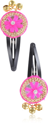 

FUNKRAFTS Trendy Pink Fabric Hair Clip for Girls - Pack of 2 Hair Clip(Pink)
