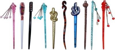 

handkerchief Combo of Multi Color Juda Sticks Bun Stick(Multicolor)