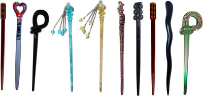 

JUULO Combo of Multi Color Juda Sticks Bun Stick(Multicolor)