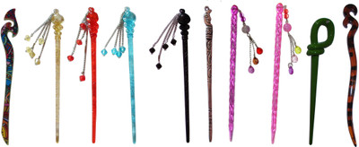 

VOOL Combo of Multi Color Juda Sticks Bun Stick(Multicolor)
