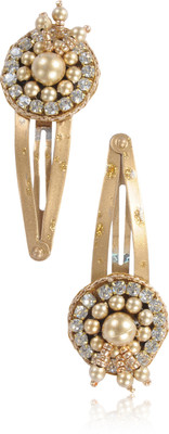 

FUNKRAFTS Trendy Golden Fabric Hair Clip for Girls - Pack of 2 Hair Clip(Gold)