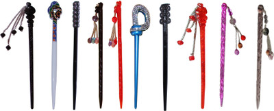 

VOOLMN Combo of Multi Color Juda Sticks Bun Stick(Multicolor)