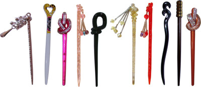 

MAAK Combo of Multi Color Juda Sticks Bun Stick(Multicolor)