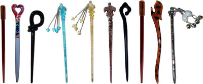 

GUIO Combo of Multi Color Juda Sticks Bun Stick(Multicolor)