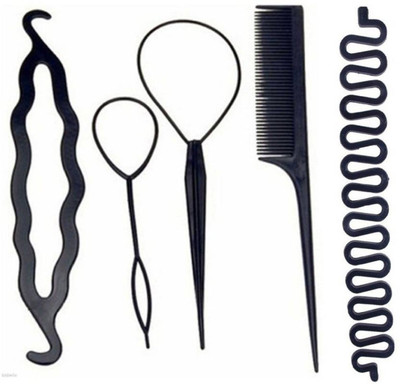 

pelo Hair Styling Tools, Wedding Hair Bun Maker Tools For Women And Girls, Salon And Parlour Use Hair Accessory Tools, Pack Of 1 Hair Accessory Set(Black)
