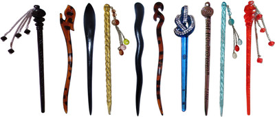 

gagat Combo of Multi Color Juda Sticks Bun Stick(Multicolor)