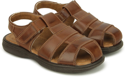 

Bubblegummers Boys Velcro Flats(Brown