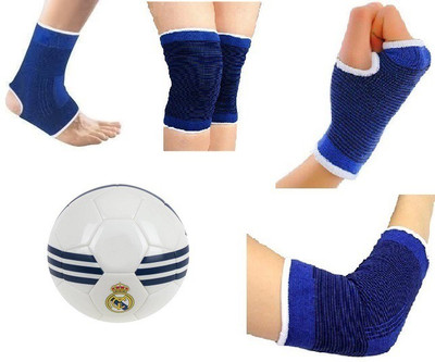 

Aks MAN DRID FOOTBALL WITH NEE,ANKLE,PALM,ELBOW COMBO(KIT) FOOTBALL SIZE 5 Football Kit