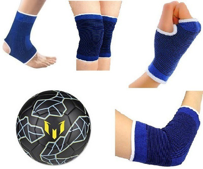 

Aks MESSI BLACK FOOTBALL WITH NEE,ANKLE,PALM,ELBOW COMBO(KIT) FOOTBALL SIZE 5 Football Kit