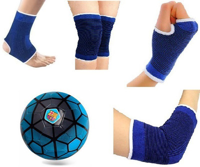 

Ps BLUE FCB FOOTBALL WITH NEE,ANKLE,PALM,ELBOW COMBO(KIT) FOOTBALL SIZE 5 Football Kit