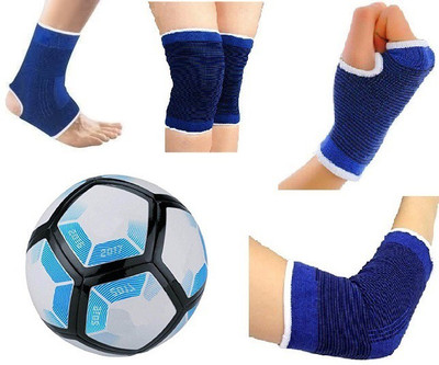 

Aks LALIGA BLUE FOOTBALL WITH NEE,ANKLE,PALM,ELBOW COMBO(KIT) FOOTBALL SIZE 5 Football Kit
