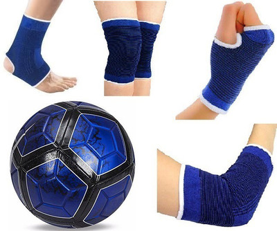 

Aks CR7 BLUE/BLACK FOOTBALL WITH NEE,ANKLE,PALM,ELBOW COMBO(KIT) FOOTBALL SIZE 5 Football Kit