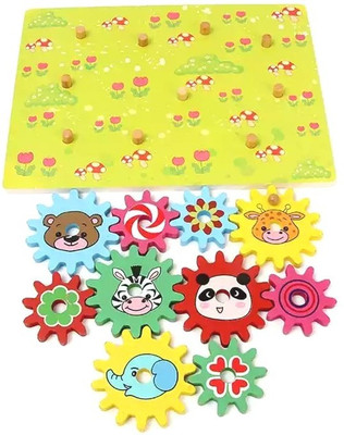 

Civil Wooden Toys Wisdom Game Gear Portfolio DIY Puzzle Learning Education Interesting Toys For Kids (Multicolor)(Multicolor)