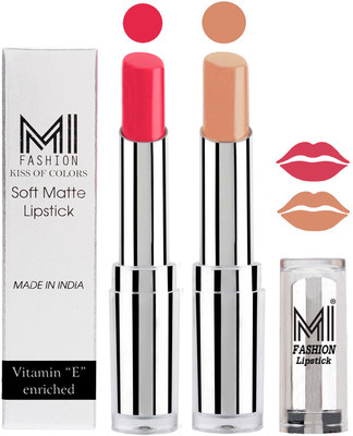 

MI Fashion Color Riche Creme Matte Sexy Lipsticks(Magenta,Nude)