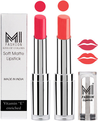 

MI Fashion Color Riche Creme Matte Sexy Lipsticks(Magenta,Pouty Pink)
