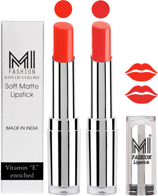 

MI Fashion Color Riche Creme Matte Sexy Lipsticks(Orange Crush,Orange Fever)