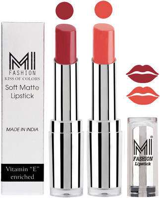 

MI Fashion Color Riche Creme Matte Sexy Lipsticks(Brown Raisin,Mauve)