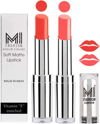 

MI Fashion Color Riche Creme Matte Sexy Lipsticks(Coral Glamour,Metallic Nude)