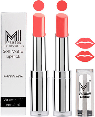 

MI Fashion Color Riche Creme Matte Sexy Lipsticks(Metallic Nude,Peach Crush)