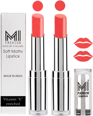 

MI Fashion Color Riche Creme Matte Sexy Lipsticks(Peach Crush,Pouty Pink)