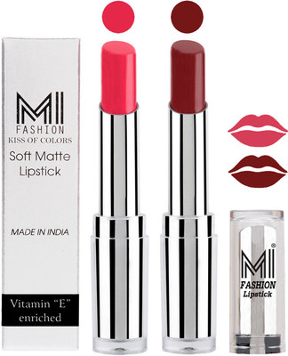 

MI Fashion Color Riche Creme Matte Sexy Lipsticks(Magenta,Maroon Rebel)