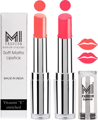 MI Fashion Color Riche Creme Matte Sexy Lipsticks(Metallic Nude,Peach)
