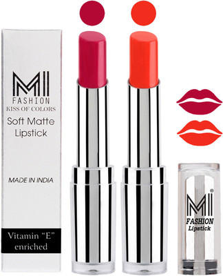

MI Fashion Color Riche Creme Matte Sexy Lipsticks(Dark Magenta,Orange Crush)