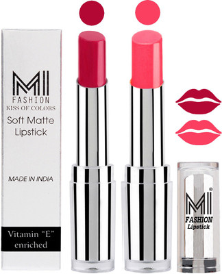 

MI Fashion Color Riche Creme Matte Sexy Lipsticks(Dark Magenta,Peach)