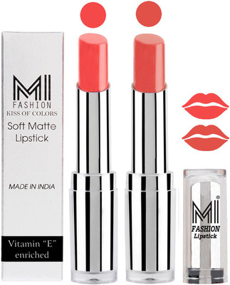 

MI Fashion Color Riche Creme Matte Sexy Lipsticks(Peach Crush,Mauve)