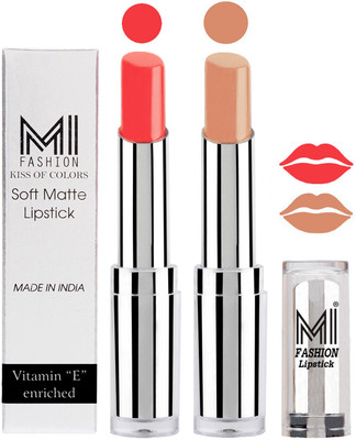 

MI Fashion Color Riche Creme Matte Sexy Lipsticks(Pink Wink,Nude)