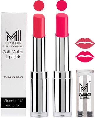 

MI Fashion Color Riche Creme Matte Sexy Lipsticks(Magenta,Rosy Pink)