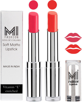 

MI Fashion Color Riche Creme Matte Sexy Lipsticks(Magenta,Orange Fever)