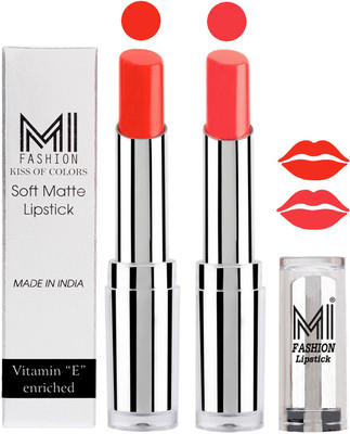 

MI Fashion Color Riche Creme Matte Sexy Lipsticks(Orange Crush,Pink Wink)