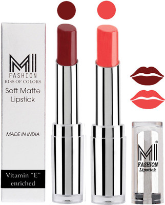 

MI Fashion Color Riche Creme Matte Sexy Lipsticks(Maroon Rebel,Pouty Pink)