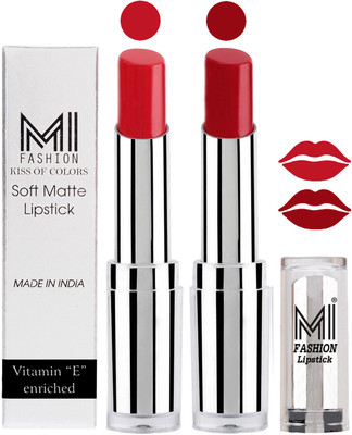 

MI Fashion Color Riche Creme Matte Sexy Lipsticks(Romantic Red,Dry Red)